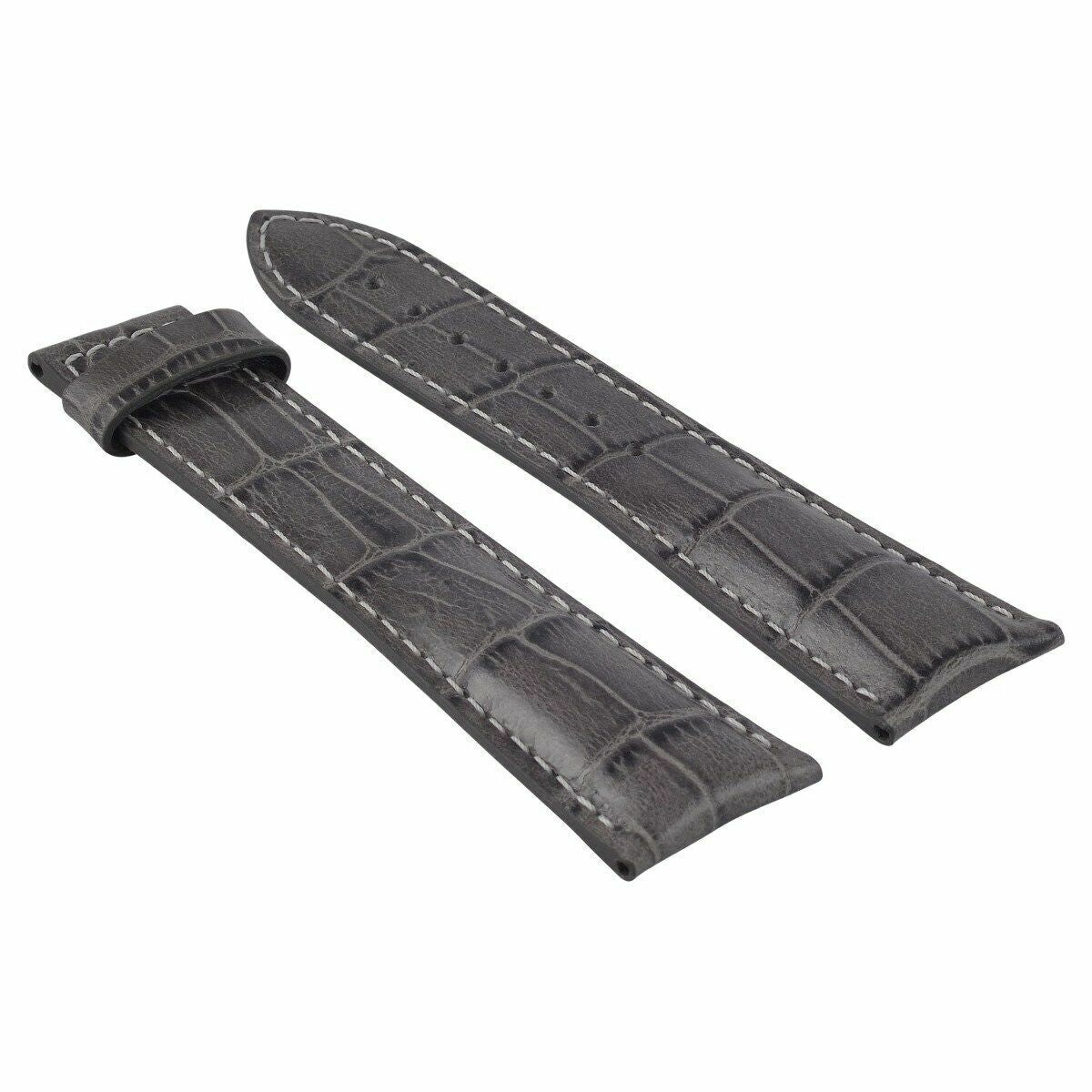 LEATHER BAND STRAP FOR 22/18MM 45.5MM OMEGA SEAMASTER PLANET OCEAN WATCH GREY