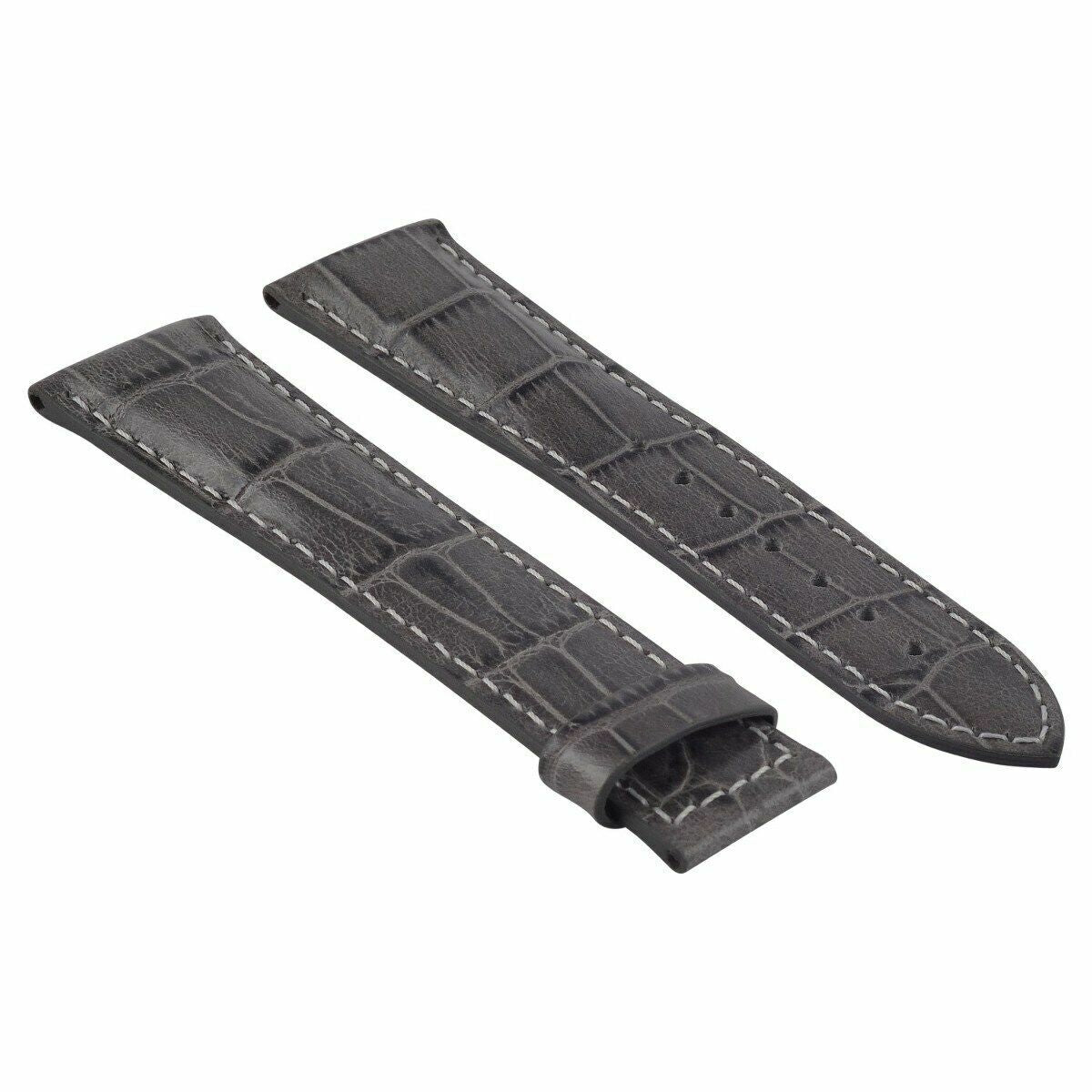 LEATHER BAND STRAP FOR 22/18MM 45.5MM OMEGA SEAMASTER PLANET OCEAN WATCH GREY