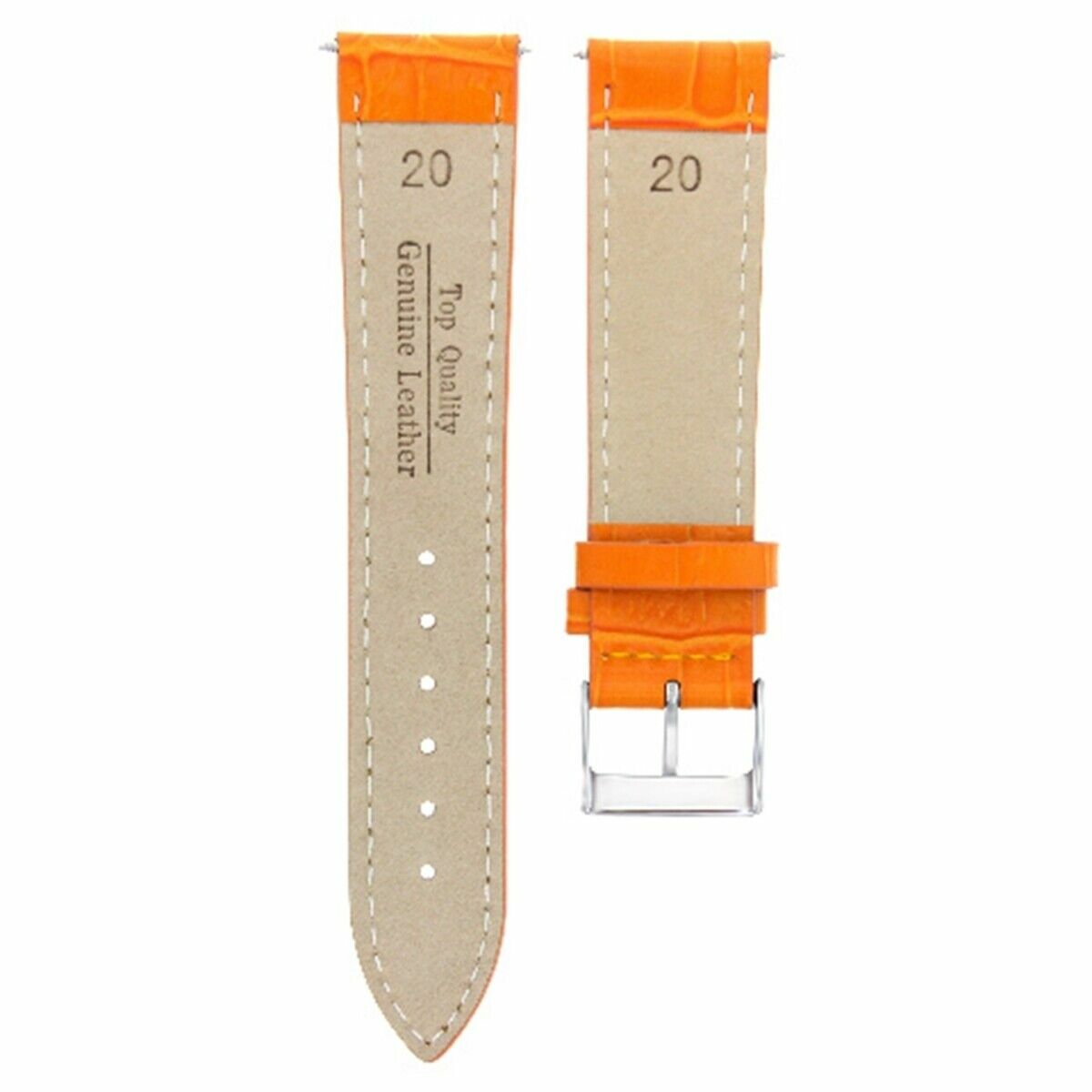 20MM LEATHER WATCH BAND STRAP FOR ETERNA WATCH ORANGE