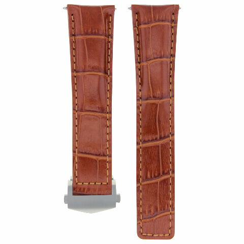 19MM LEATHER WATCH BAND STRAP FOR TAG HEUER CARERRA  DEPLOYMENT CLASP LIGHT BROWN