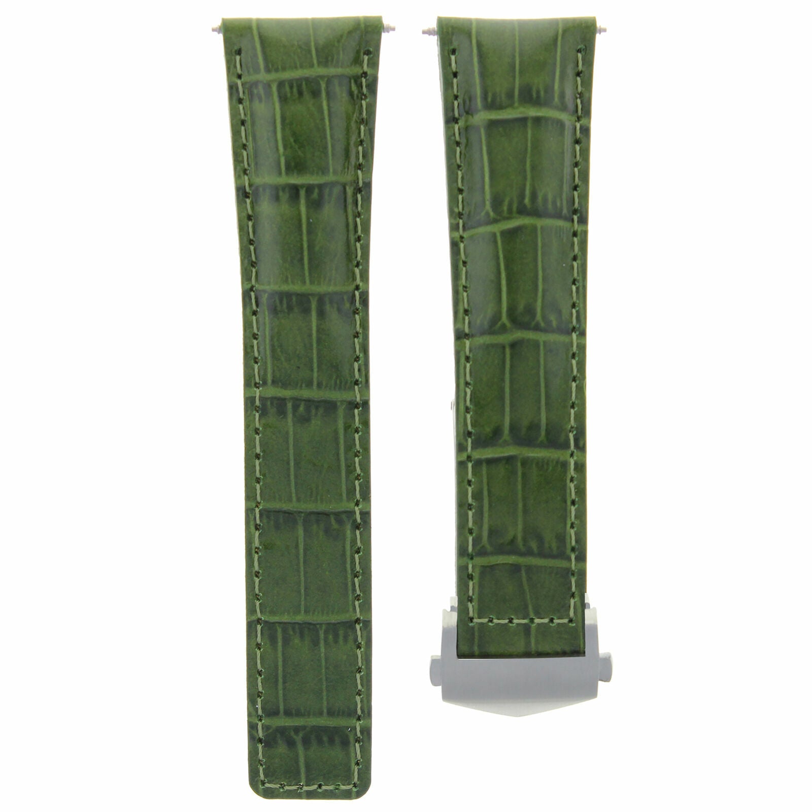 22MM MONACO LEATHER WATCH BAND STRAP FOR TAG HEUER CARRERA + BUCKLE CLASP GREEN