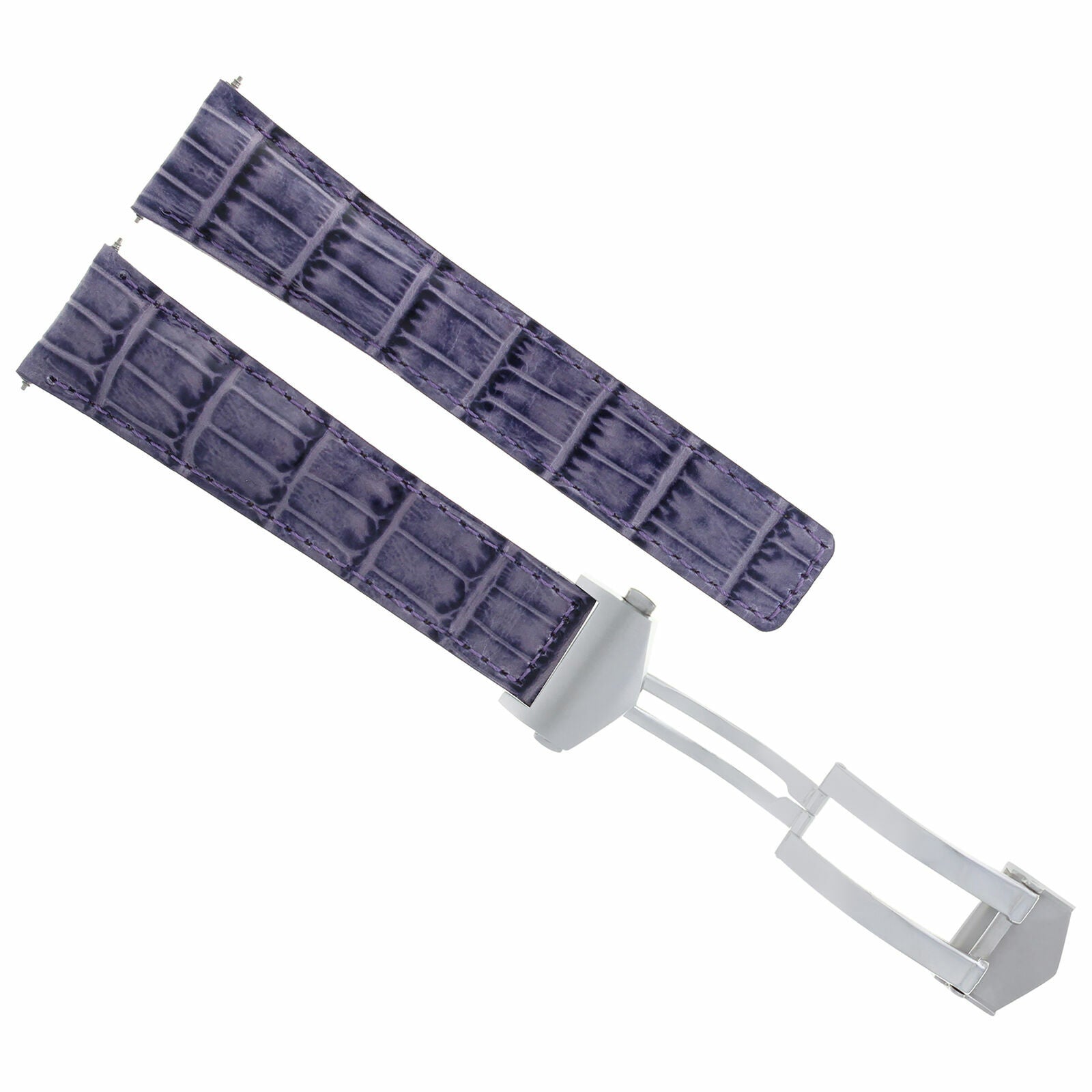 22MM MONACO LEATHER WATCH BAND STRAP CLASP FOR TAG HEUER CARRERA CALIBRE VIOLET