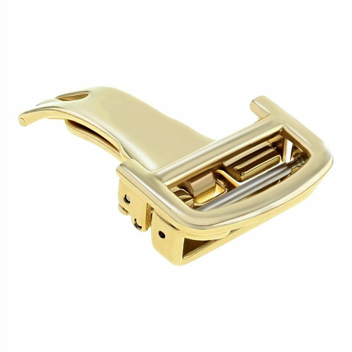 16MM DEPLOYMENT BUCKLE CLASP FIT CARTIER CALIBRE WATCH LEATHER STRAP BAND GOLD