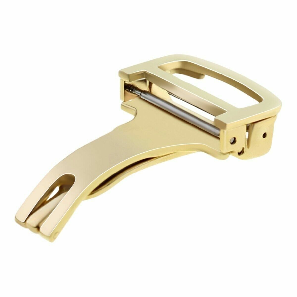 16MM DEPLOYMENT BUCKLE CLASP FIT CARTIER CALIBRE WATCH LEATHER STRAP BAND GOLD