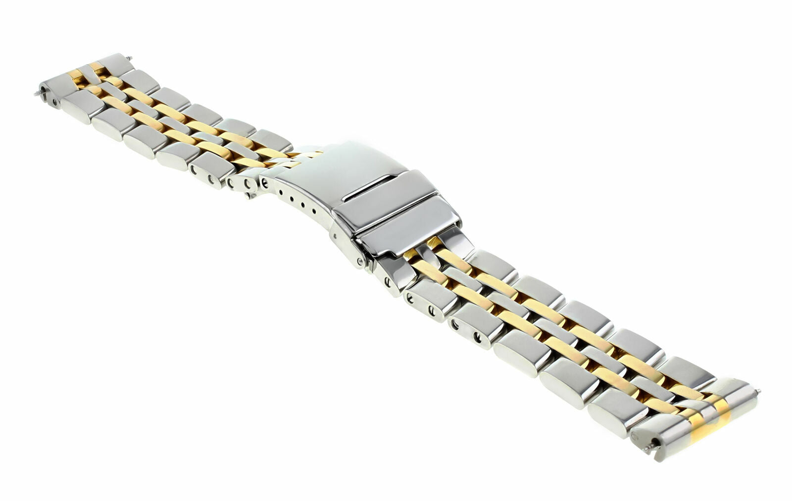 WATCH BAND BRACELET FOR BREITLING NAVITMER BENTLEY 22MM 5 LINK T/TONE GOLD/STEEL