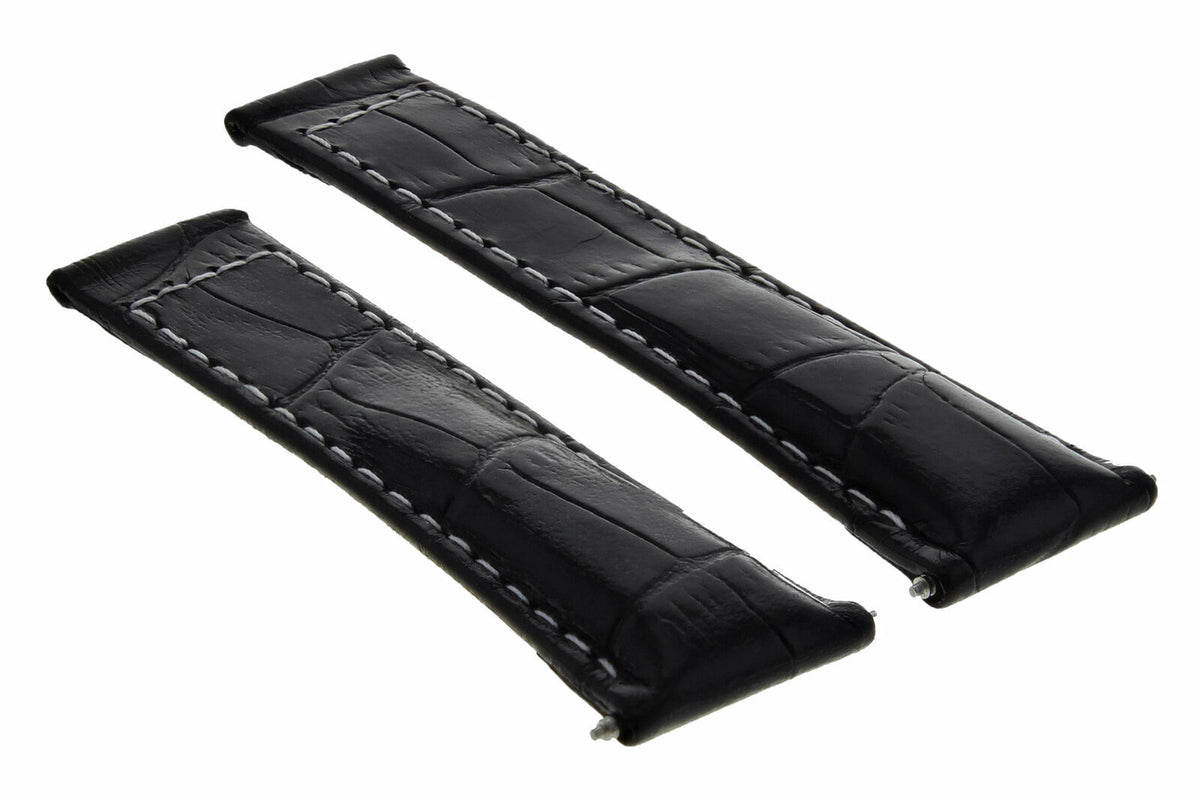 3 20mm Leather Strap for Rolex Daytona 116519 116520 116523 Black Regular