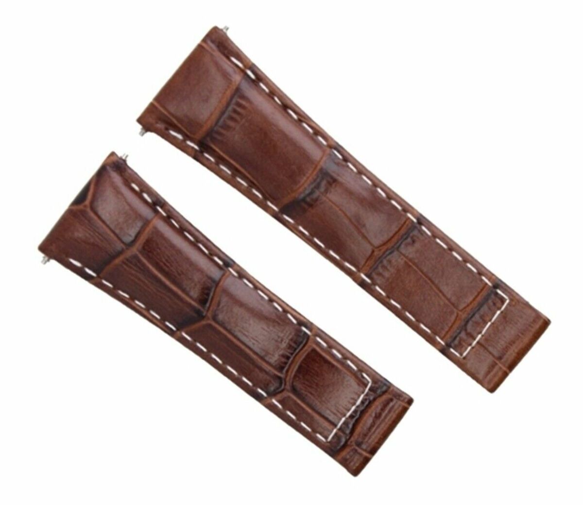 LEATHER STRAP BAND FOR ROLEX DAYTONA 116518 116523 LIGHT BROWN WHITE ST REGULAR