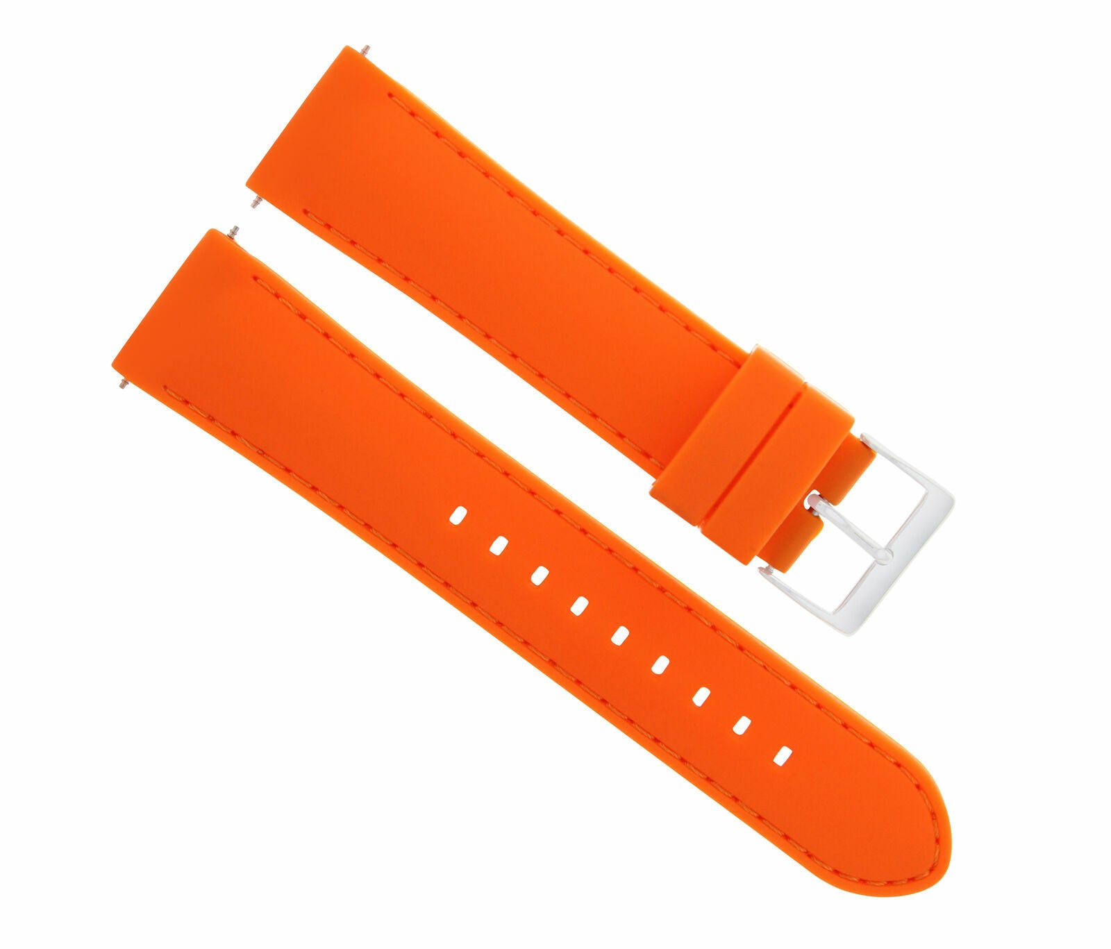 20MM RUBBER DIVER BAND STRAP FOR 44MM LONGINES HERITAGE WATCH ORANGE STITCH