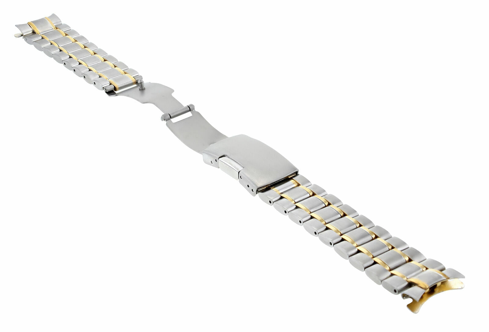 WATCH BAND SOLID LINK BRACELET FOR OMEGA SPEEDMASTER GOLD/STEEL 22MM TWO TONE