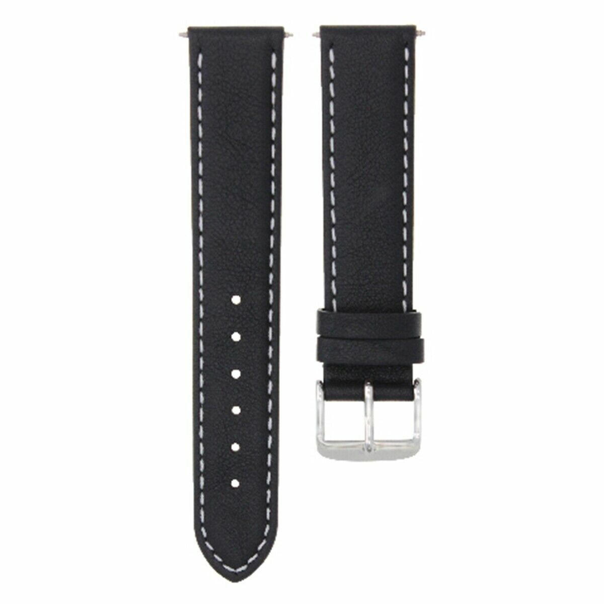 22MM GENUINE SMOOTH LEATHER WATCH BAND STRAP FOR IWC PILOT PORTUGUESE BLACK WS