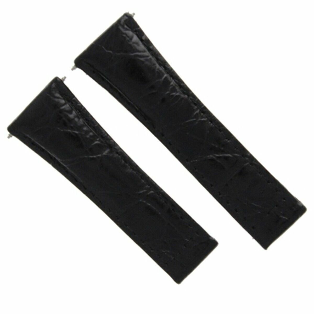CROC LEATHER WATCH BAND FOR ROLEX DAYTONA 16518,16520 116518 116519 BLACK SHORT