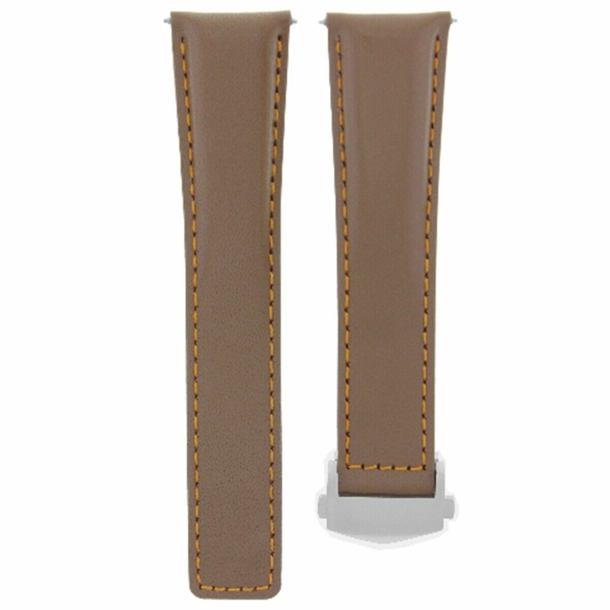 22MMM TAN ORANGE LEATHER BAND STRAP FOR TAG HEUER CARRERA MONACO CV2110, CV2111