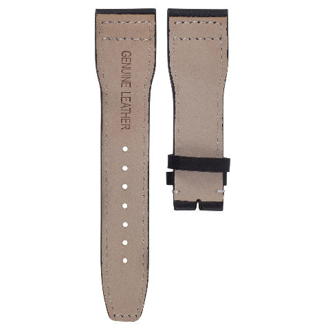 20MM CALF LEATHER WATCH STRAP BAND FOR IWC PILOT PORTUGUES BLACK  WHITE STITCH
