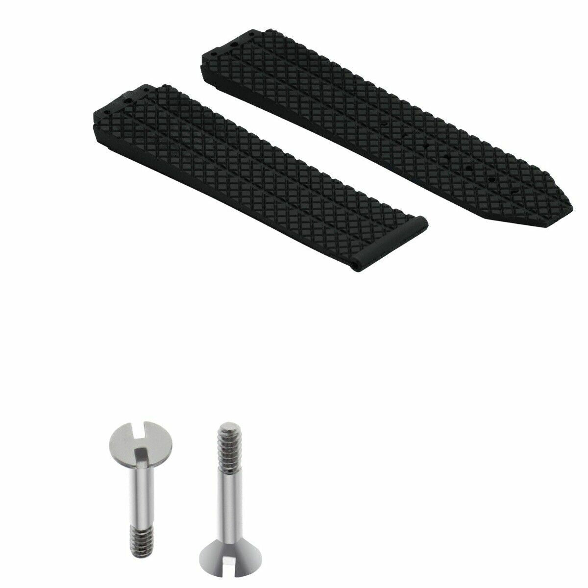 REPLACEMENT 24MM RUBBER BAND STRAP FOR HUBLOT 44-44.5MM H BIG BANG + 2 SCREW