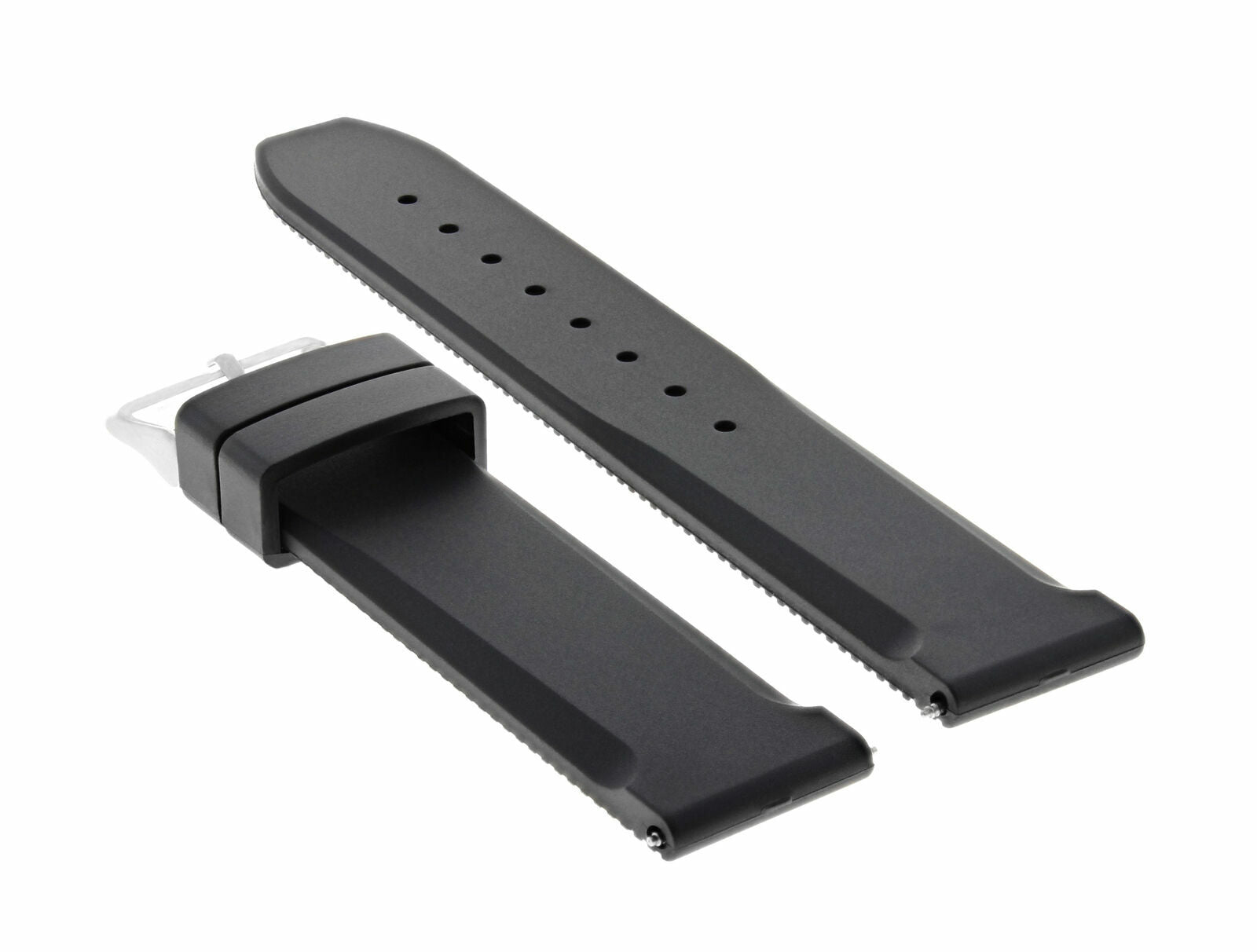 20MM RUBBER DIVER WATCH BAND STRAP FOR BREITLING CHRONOMAT A13035 WATCH BLACK