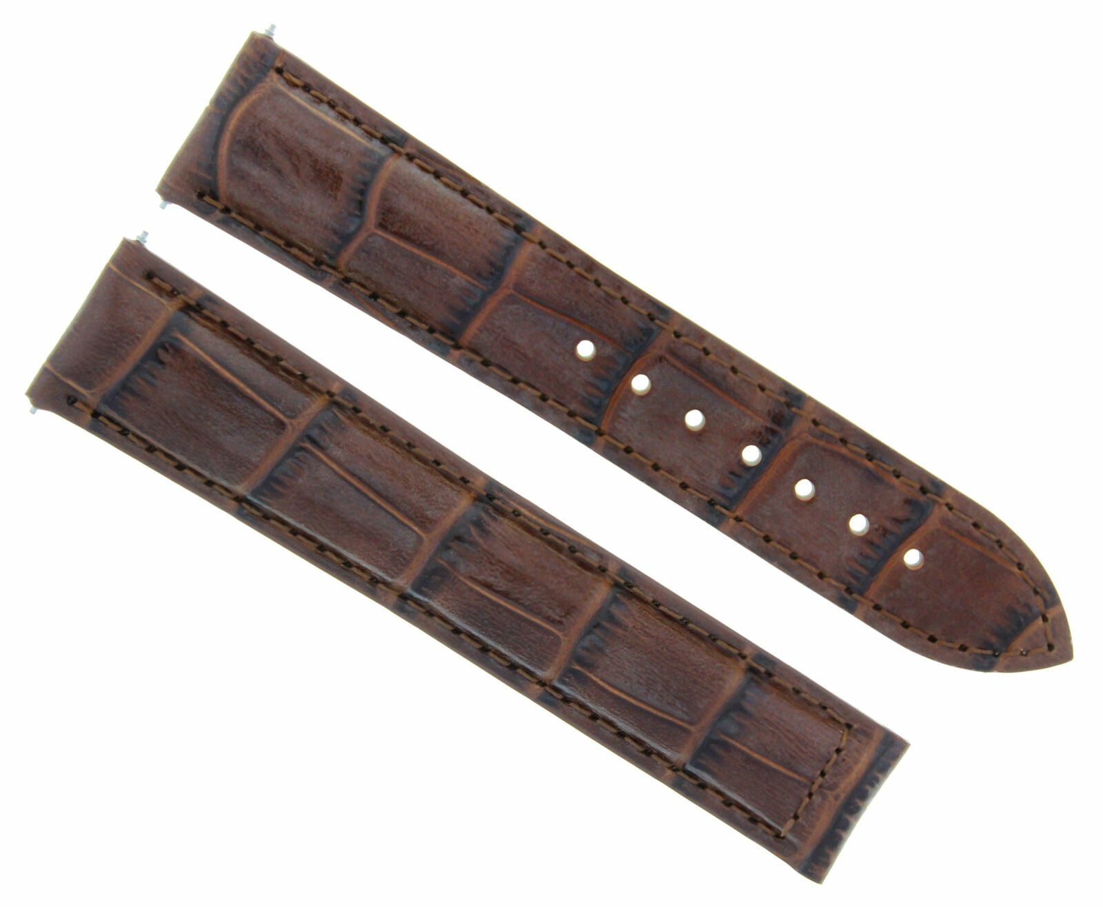 LEATHER WATCH BAND STRAP FOR 22MM OMEGA SEAMASTER PLANET OCEAN CLASP L/BROWN