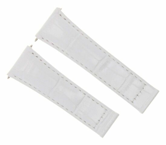 LEATHER STRAP BAND FOR ROLEX DAYTONA 16518 16519 116520 116523 WHITE WS SHORT