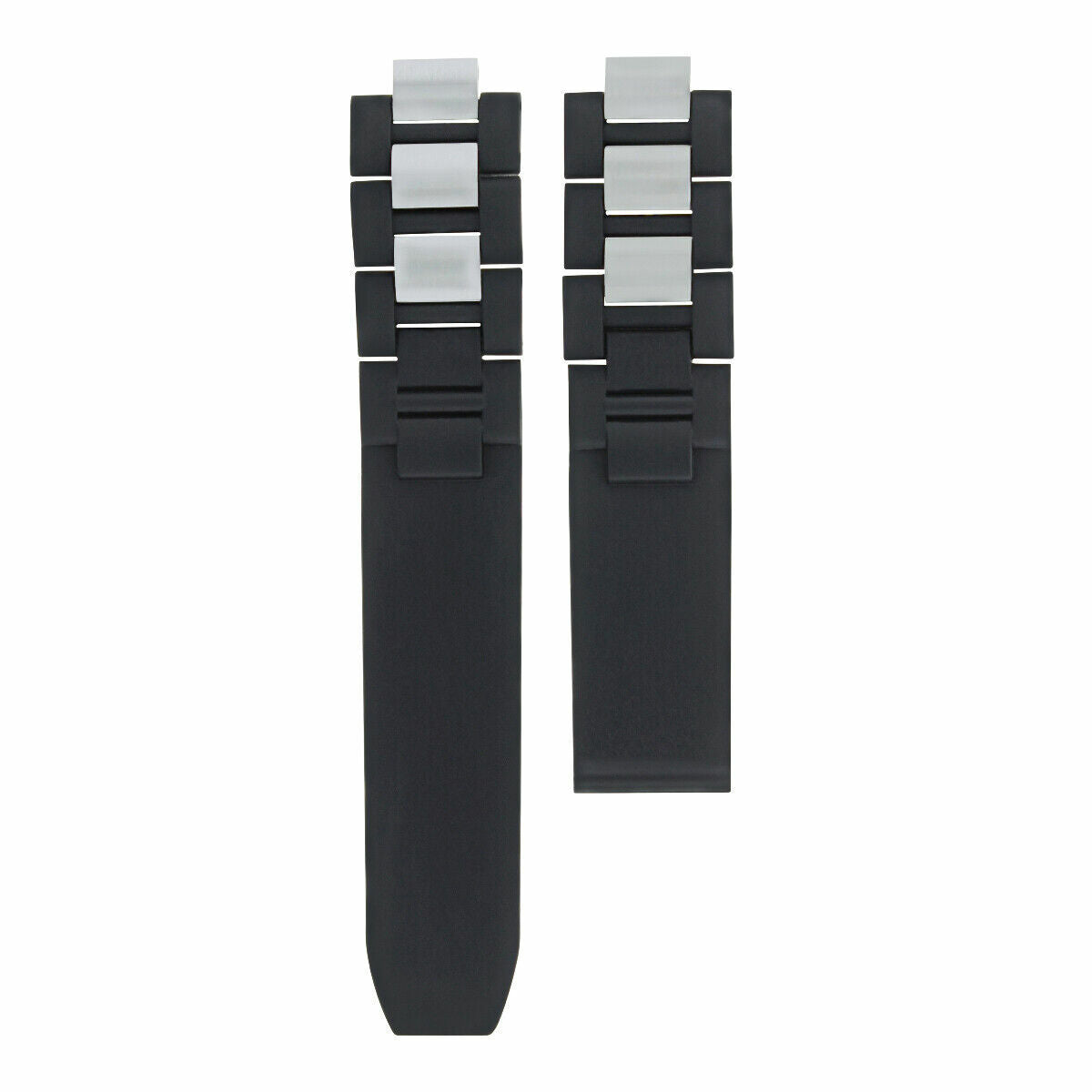 20MM RUBBER WATCH BAND FOR CARTIER MUST 21 CHRONOSCAPH AUTOSCAPH W10184U2 BLACK