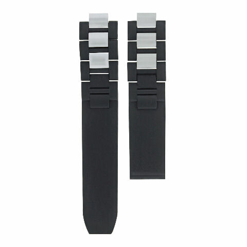 20MM RUBBER WATCH BAND FOR CARTIER MUST 21 CHRONOSCAPH AUTOSCAPH W10184U2 BLACK