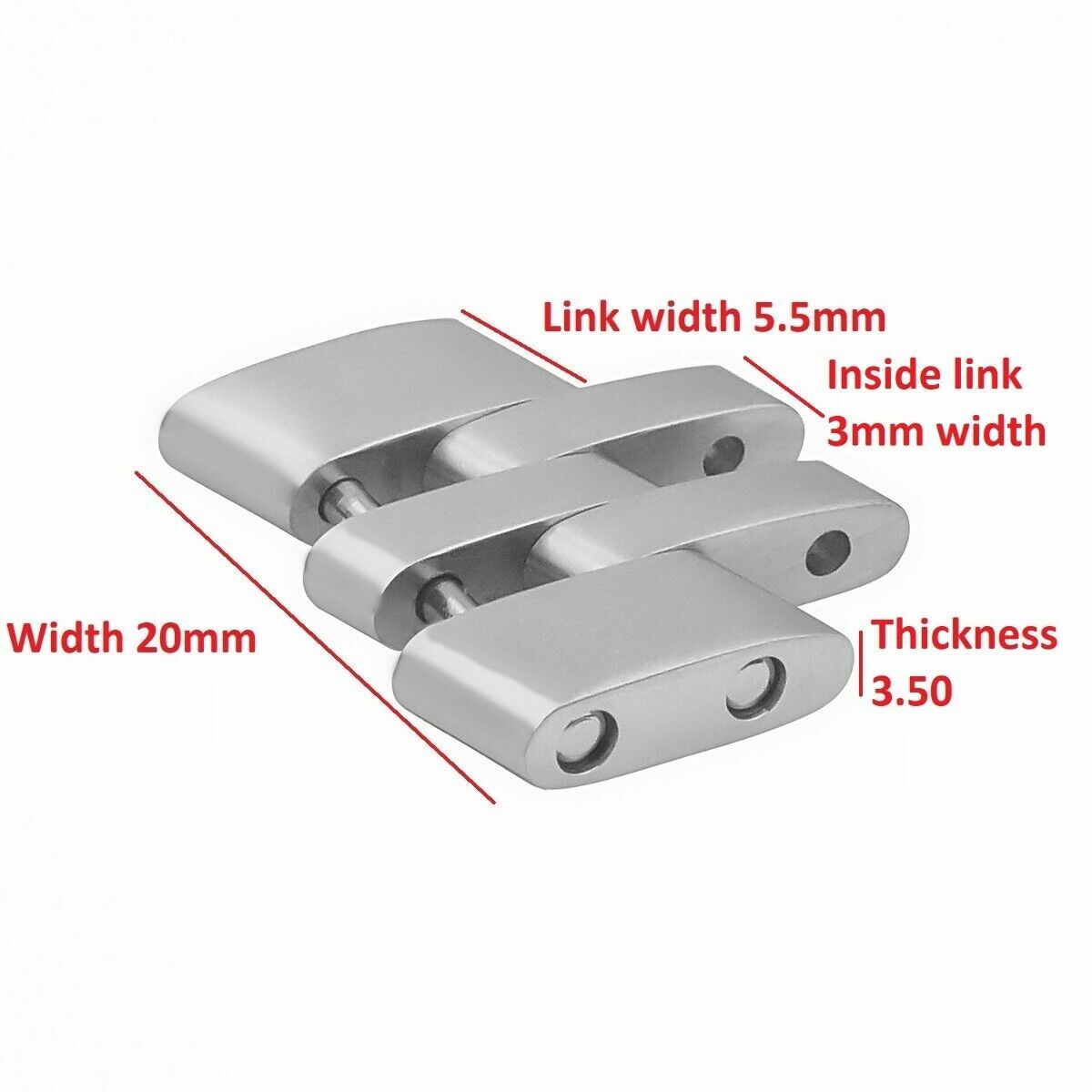 20MM LINK FOR WATCH BAND BREITLING NAVITIMER WATCH 22MM-5 LINK MATTE WIDER LINK