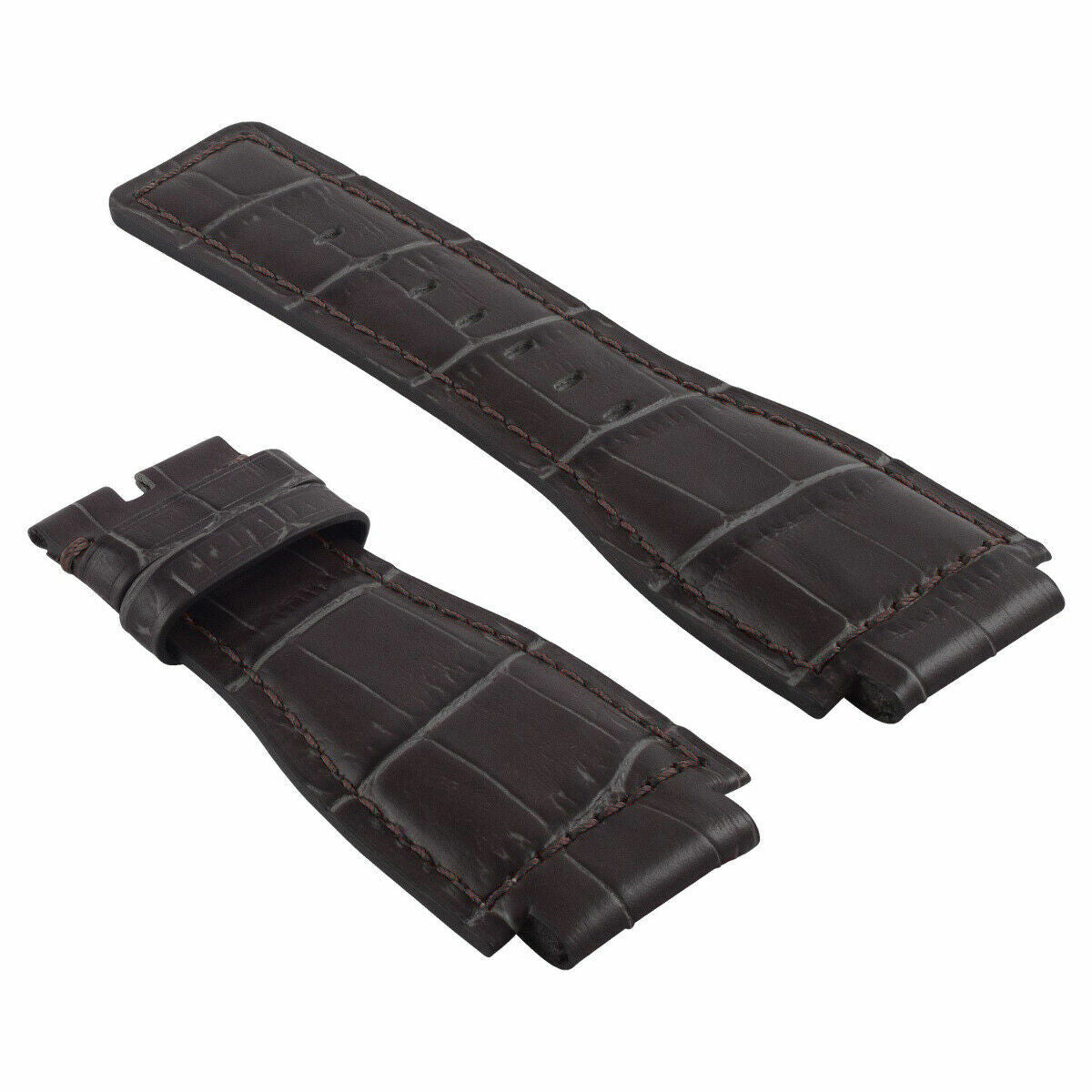 NEW 24MM LEATHER WATCH BAND STRAP FOR BELL & ROSS WATCH BR-01-BR-03 GREY TOP QLY