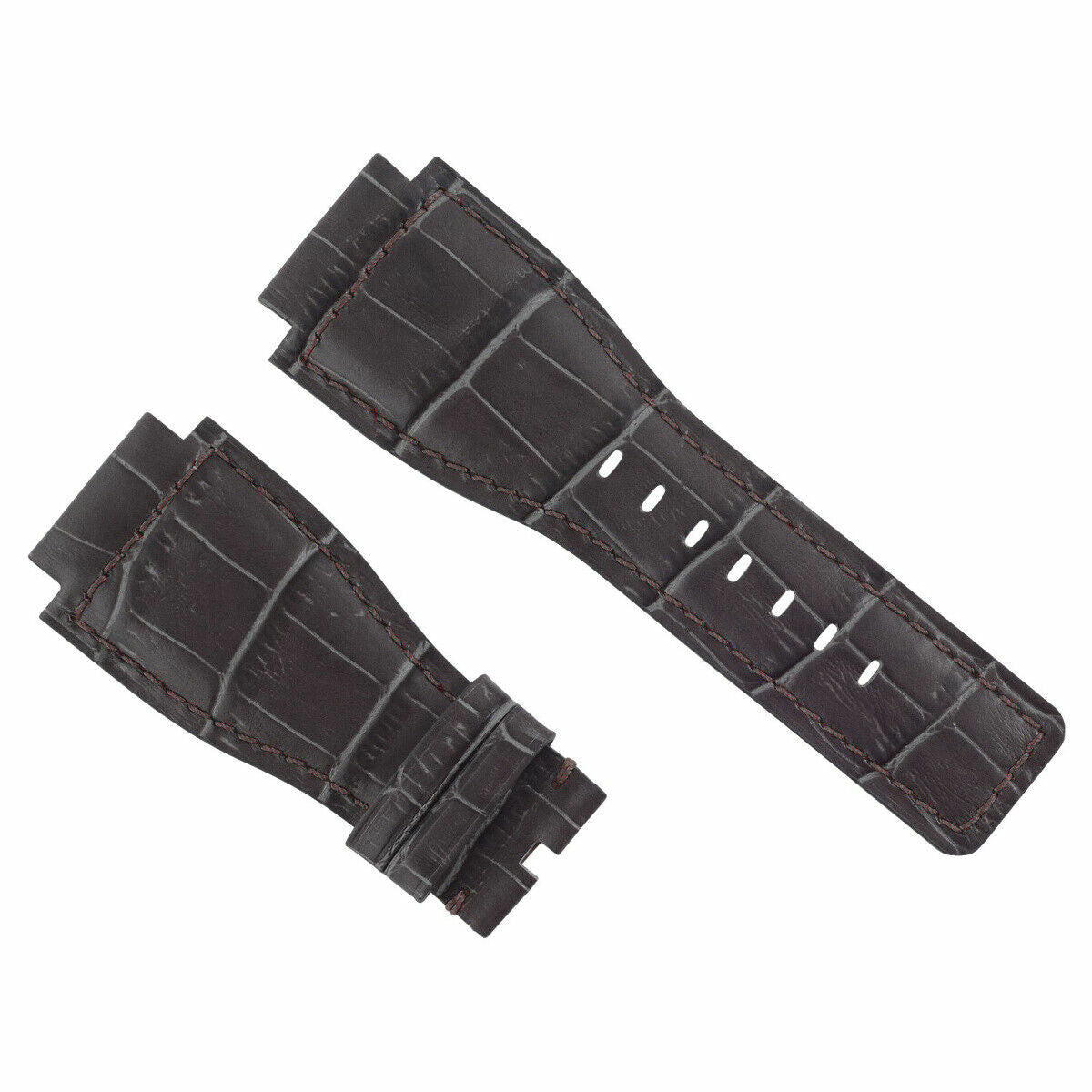 NEW 24MM LEATHER WATCH BAND STRAP FOR BELL & ROSS WATCH BR-01-BR-03 GREY TOP QLY