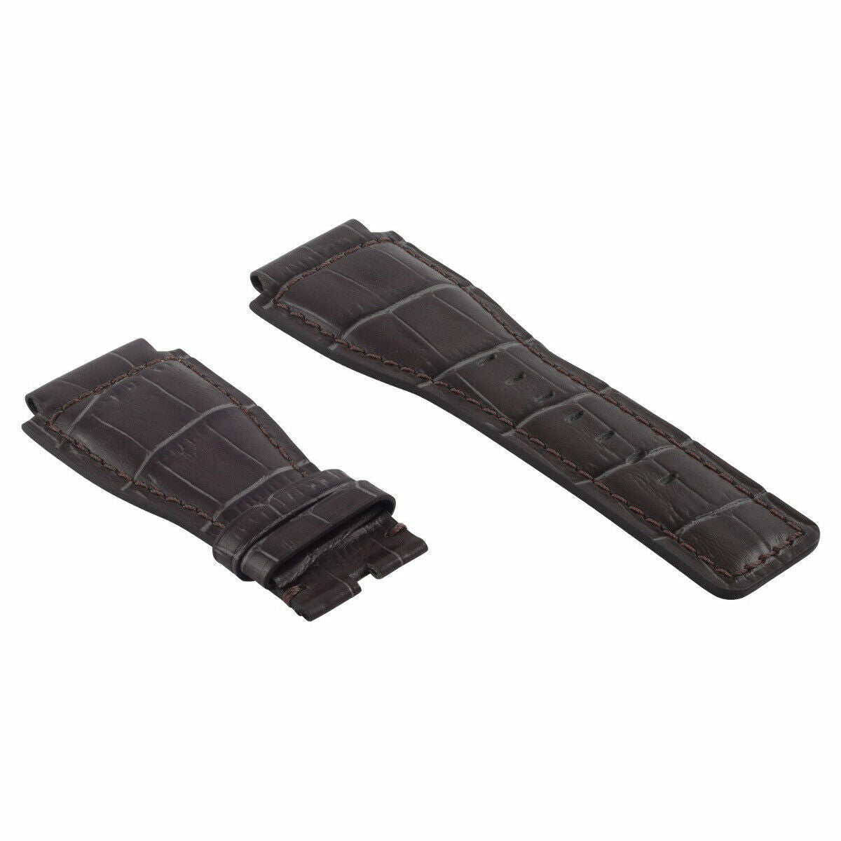 NEW 24MM LEATHER WATCH BAND STRAP FOR BELL & ROSS WATCH BR-01-BR-03 GREY TOP QLY