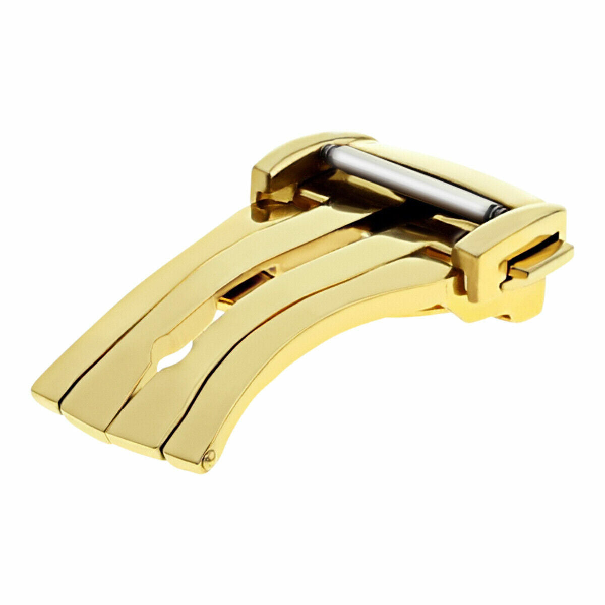 DEPLOYMENT LEATHER STRAP BAND BUCKLE CLASP FOR OMEGA SEAMASTER WATCH 18MM GOLD