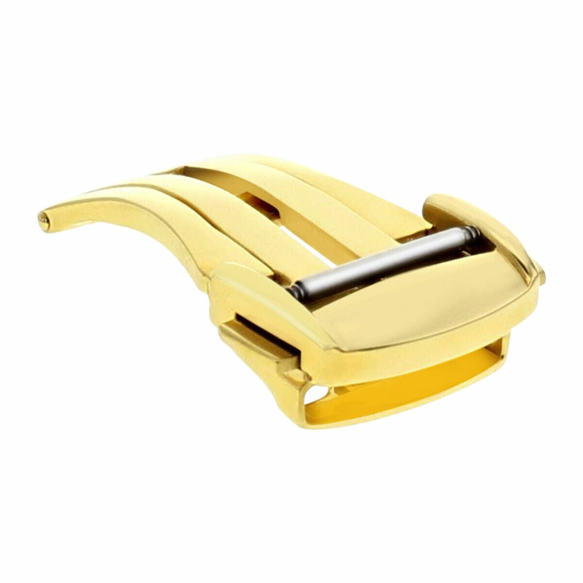 DEPLOYMENT LEATHER STRAP BAND BUCKLE CLASP FOR OMEGA SEAMASTER WATCH 18MM GOLD