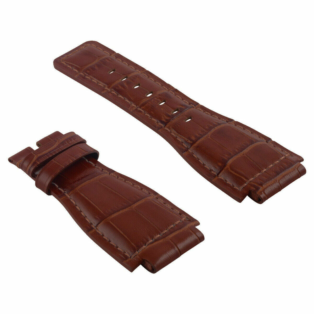 NEW 24MM GENUINE LEATHER WATCH BAND STRAP FOR BELL & ROSS BR-01-BR-03 WATCH TAN