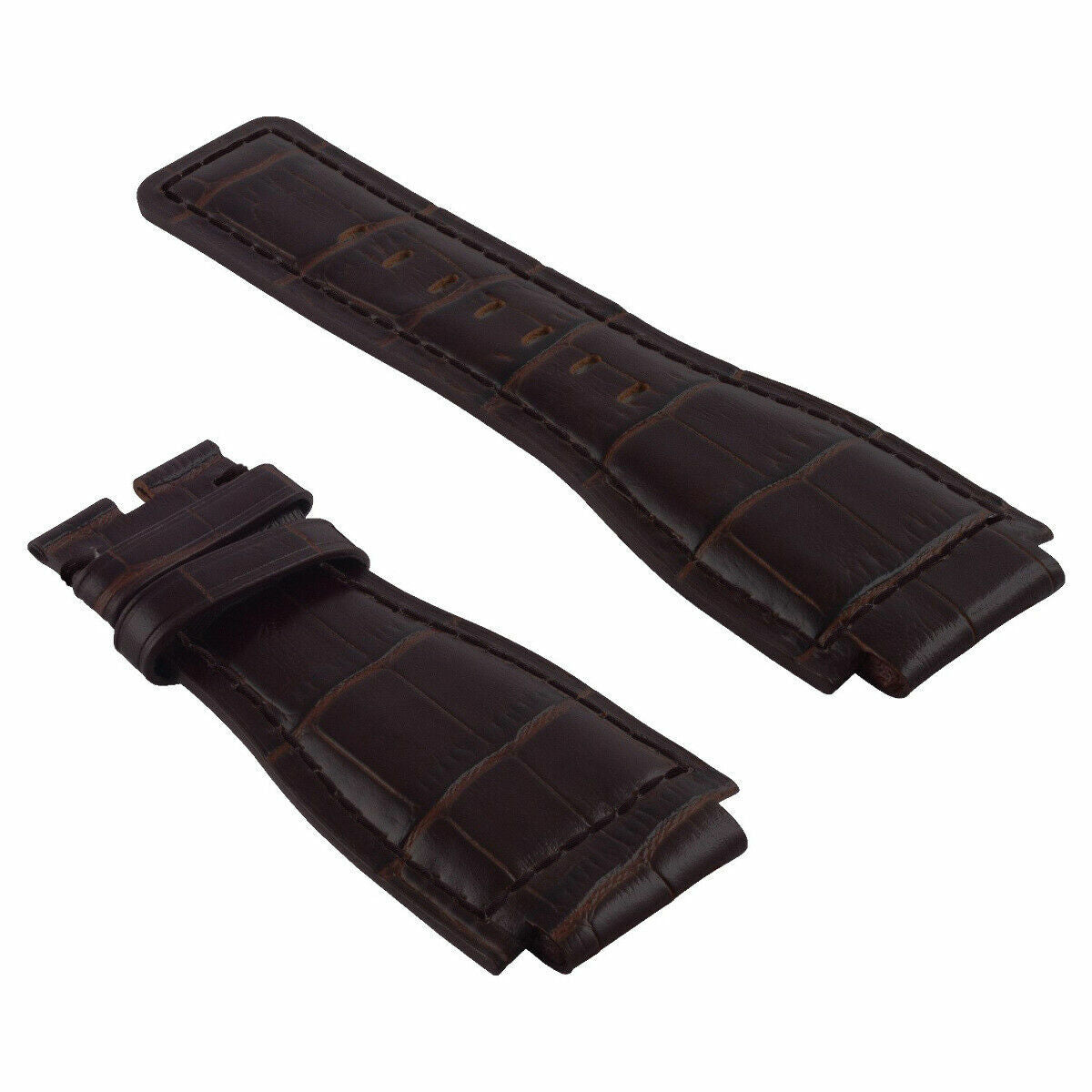 NEW 24MM LEATHER WATCH BAND STRAP FOR BELL & ROSS BR-01-BR-03 WATCH BROWN