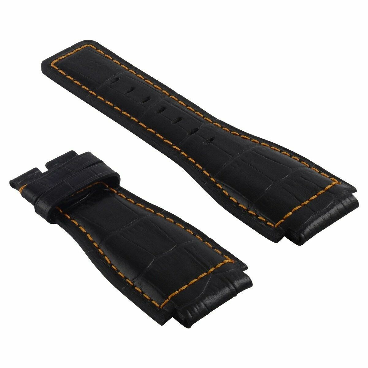 24MM LEATHER WATCH BAND STRAP FOR BELL & ROSS MODEL BR-01-BR-03 WATCH BLACK OS