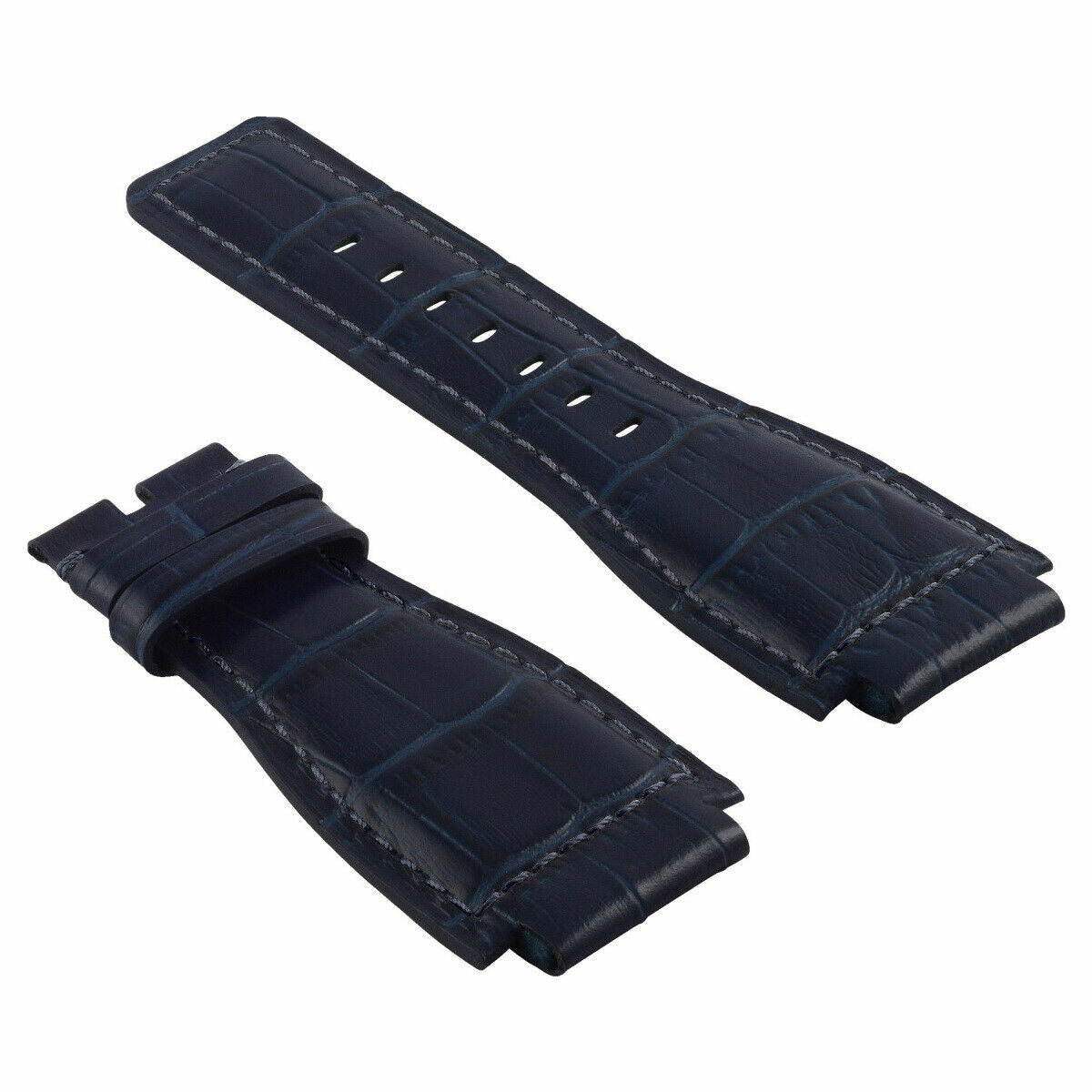 NEW 24MM LEATHER WATCH BAND STRAP FOR BELL & ROSS BR-01-BR-03 WATCH BLUE