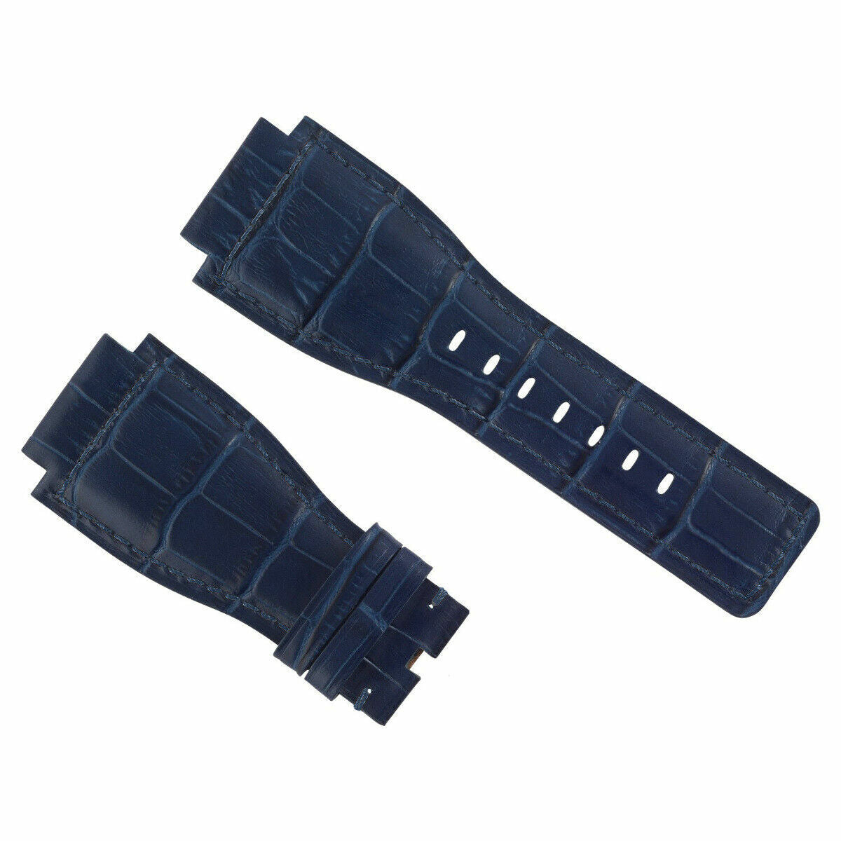 NEW 24MM LEATHER WATCH BAND STRAP FOR BELL & ROSS BR-01-BR-03 WATCH BLUE