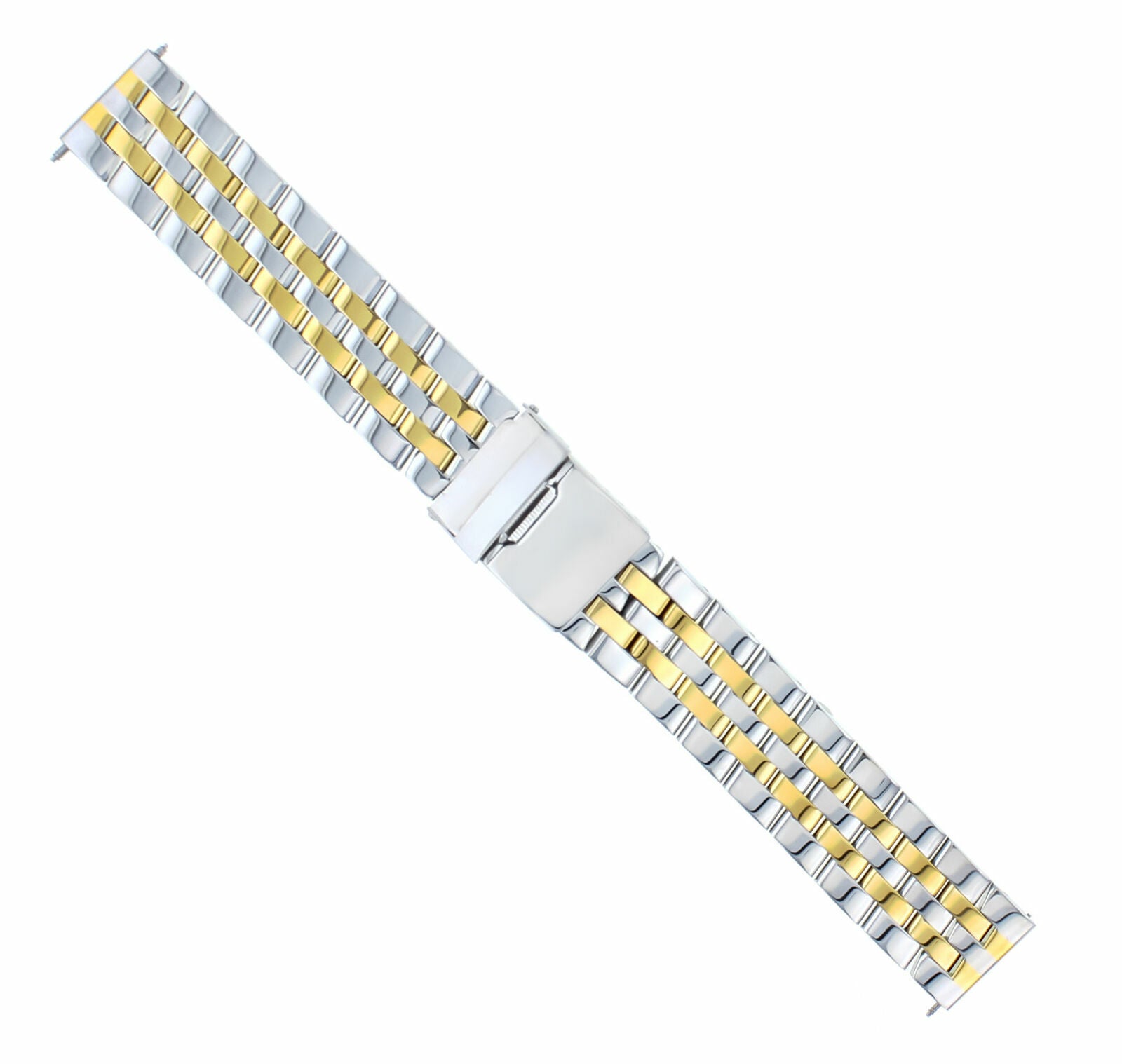 20MM WATCH BAND FOR BREITLING CHRONOMAT B13050.1 CHRONOGRAPH 5 LINK GOLD/STEEL