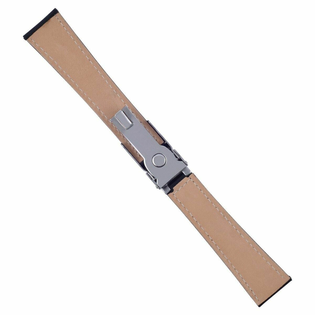 LEATHER BAND STRAP BAND FOR ROLEX DAYTONA ZENITH 16518 16520 WATCH SMOOTH BLACK