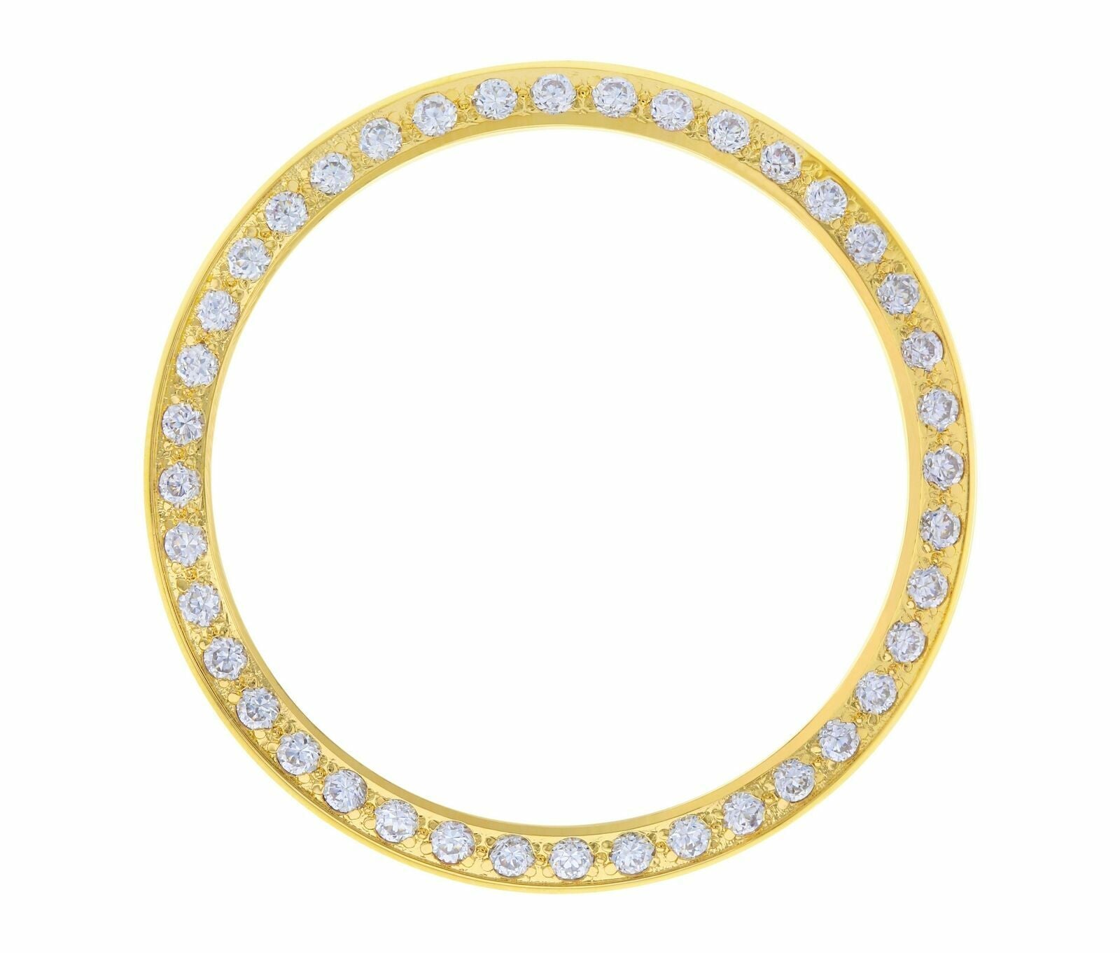 GOLD CREATED DIAMOND BEZEL FOR 34MM ROLEX DATE 15000 15010 1500,1501, 115234