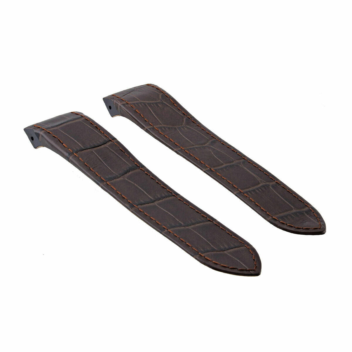 23MM LEATHER BAND ALLIGATOR GRAIN STRAP FOR 38MM CARTIER SANTOS 100 LARGE BROWN