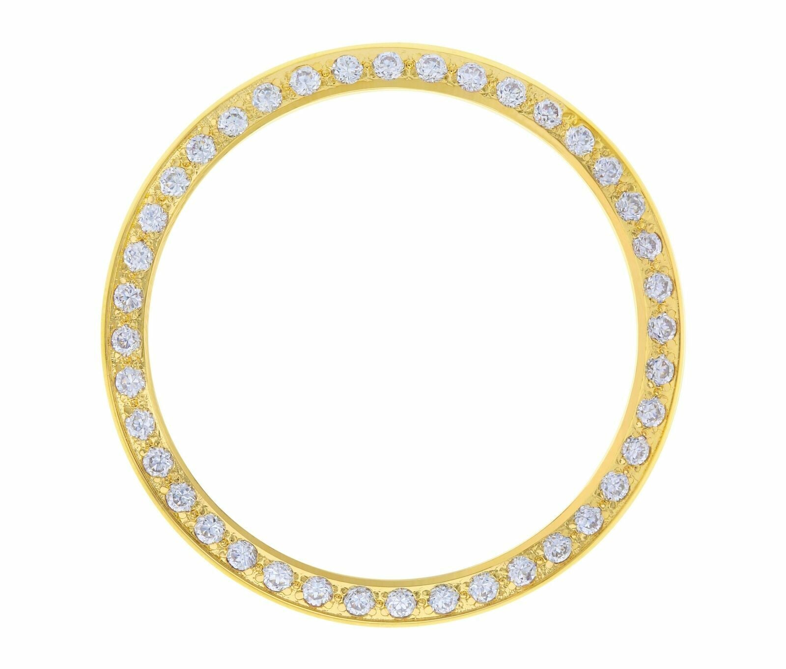 GOLD CREATED DIAMOND BEZEL FOR 34MM ROLEX DATE AIRKING 15203 15223 5500 15200