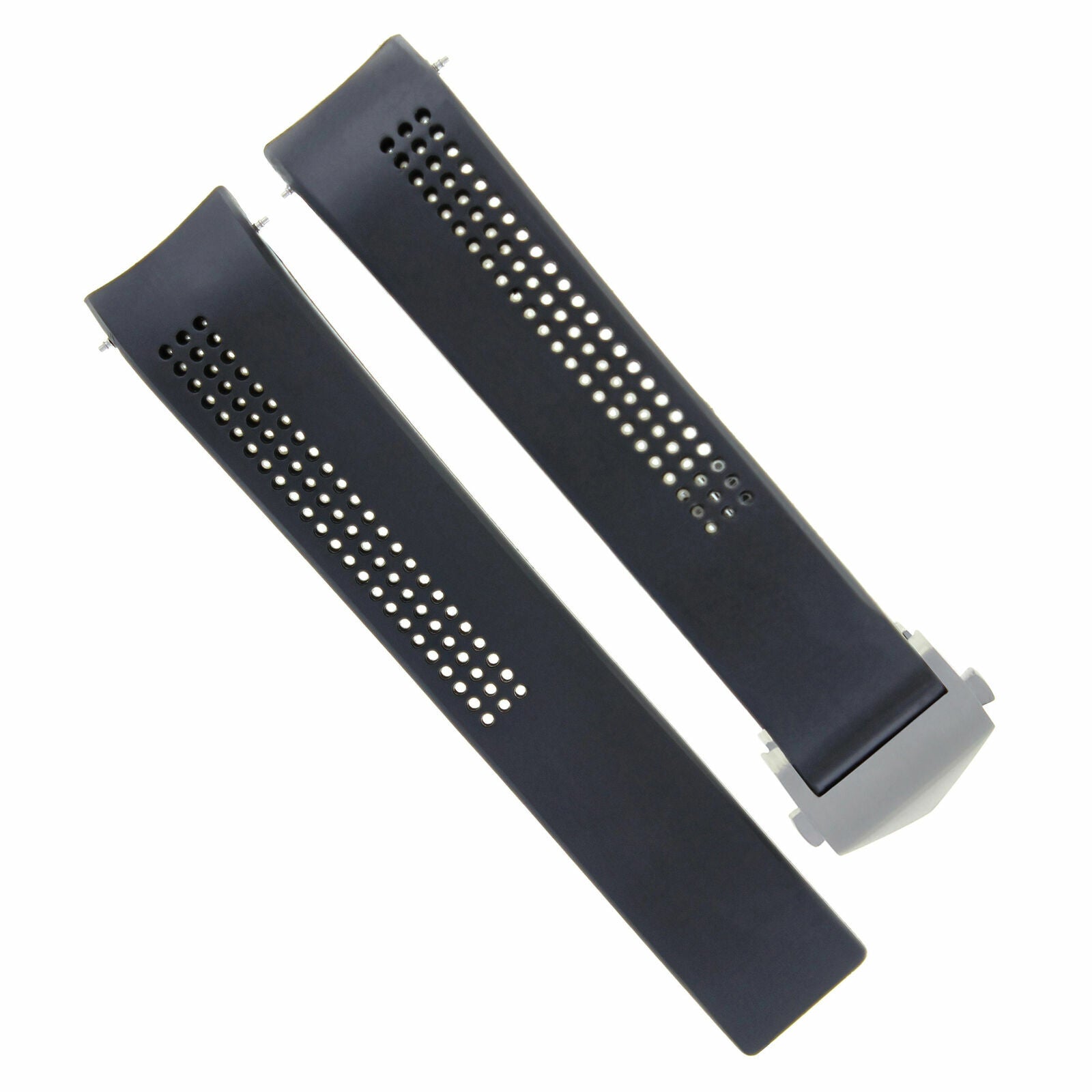 20MM RUBBER STRAP BAND CLASP FOR TAG HEUER GRAND CARRERA WAV511,  F1 WATCH BLACK
