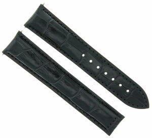 24MM Leather Strap Watch Band Clasp for 24/18MM Omega Railmaster Xxl Watch Black