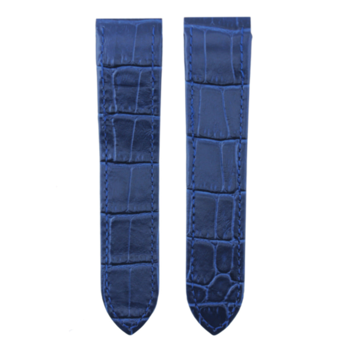 20MM REPLACEMENT LEATHER STRAP BAND FOR CARTIER SANTOS 100 MEDIUM 32MM BLUE