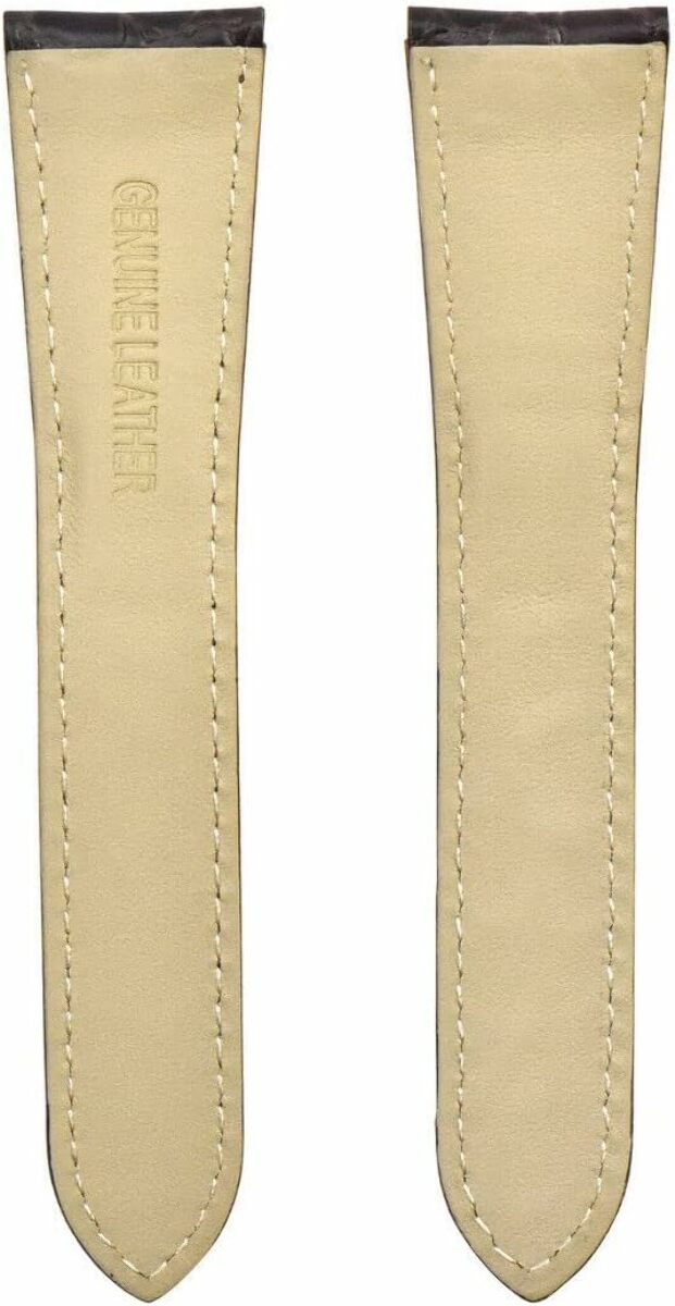 23/18MM GENUINE LEATHER STRAP ALLIGATOR  BAND FIT CALIBRE DE CARTIER RONDE BROWN