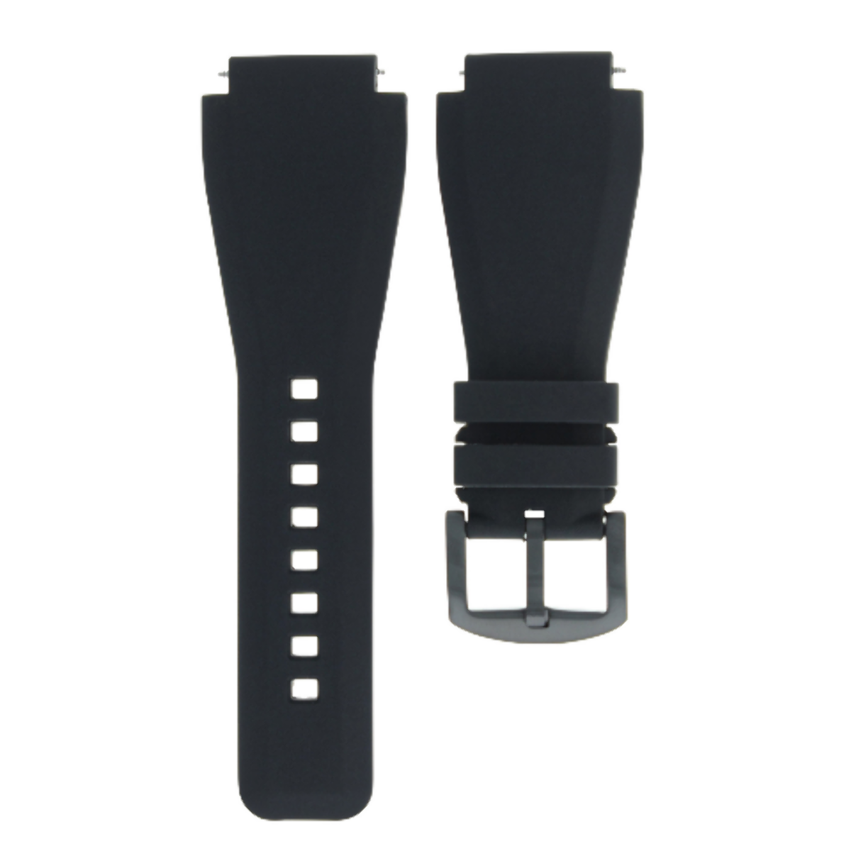 24MM RUBBER BAND STRAP FOR BELL ROSS BR-01-BR-03 WATCH BLACK BUCKLE