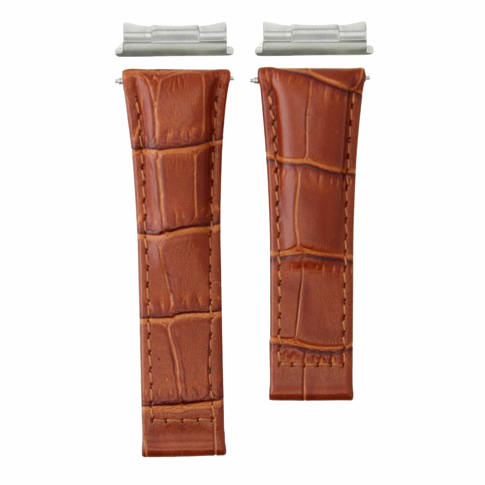 LEATHER BAND STRAP FOR ROLEX DAYTONA 16518 16520 + END PIECE COGNAC / TAN SHORT