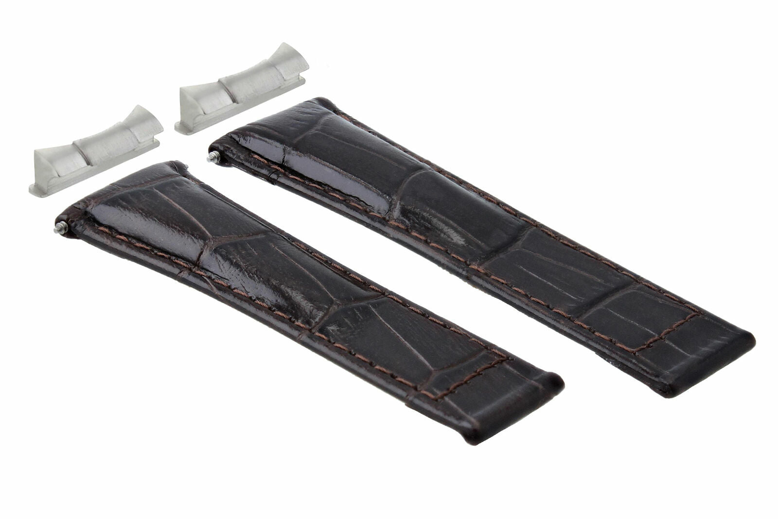 LEATHER WATCH BAND STRAP ITALIAN FOR ROLEX DAYTONA + END PIECE BROWN REGULAR