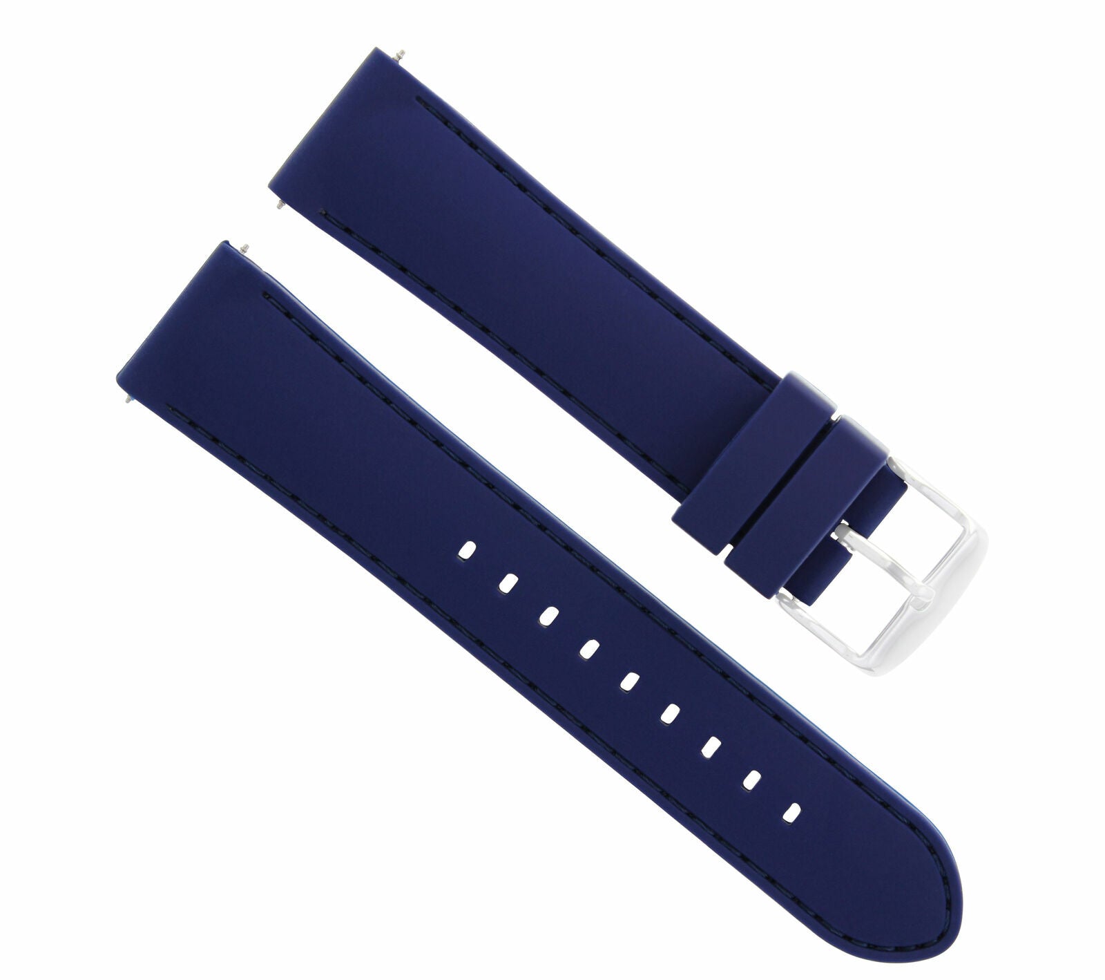 22MM RUBBER DIVER STRAP BAND FOR IWC WATCH PILOT PORTUGUESE TOP GUN BLUE BLUE ST