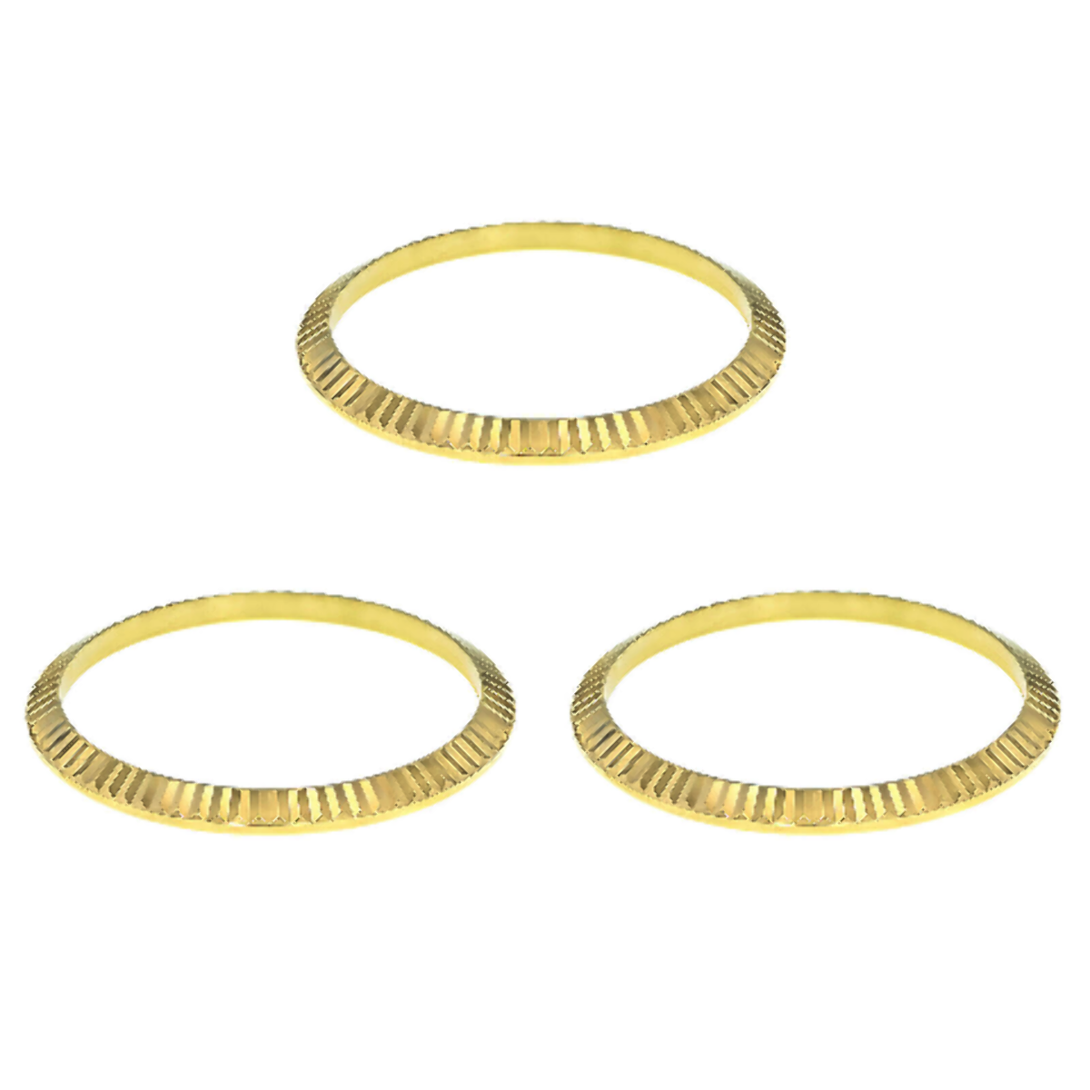 3 FLUTED  BEZEL FOR 36MM ROLEX MENS DATEJUST, PRESIDENT 16013, 16234, 16030 GOLD