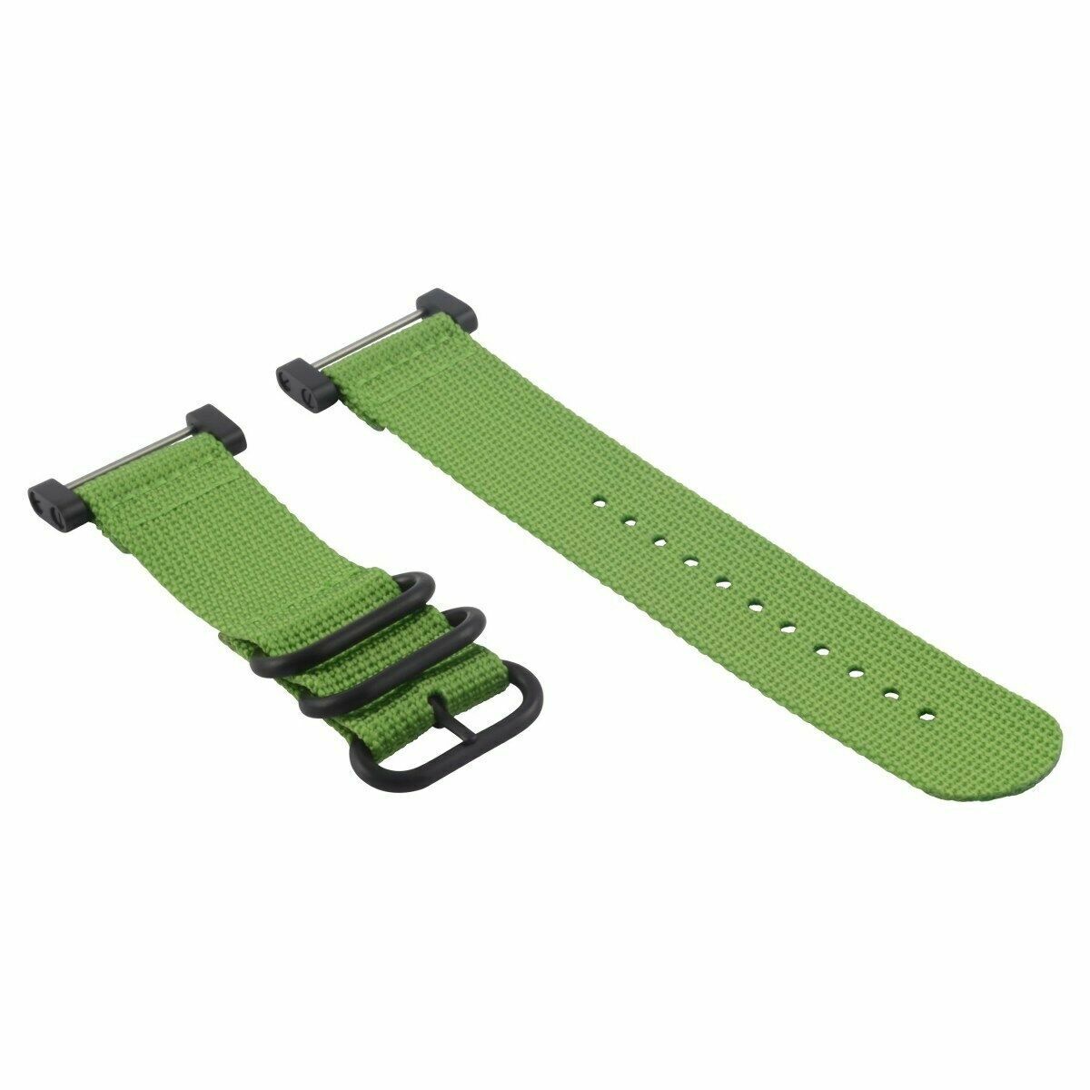 NYLON STRAP FOR SUUNTO CORE DIVER WATCH BAND LUGS ADAPTER SET 3 RING PVD GREEN