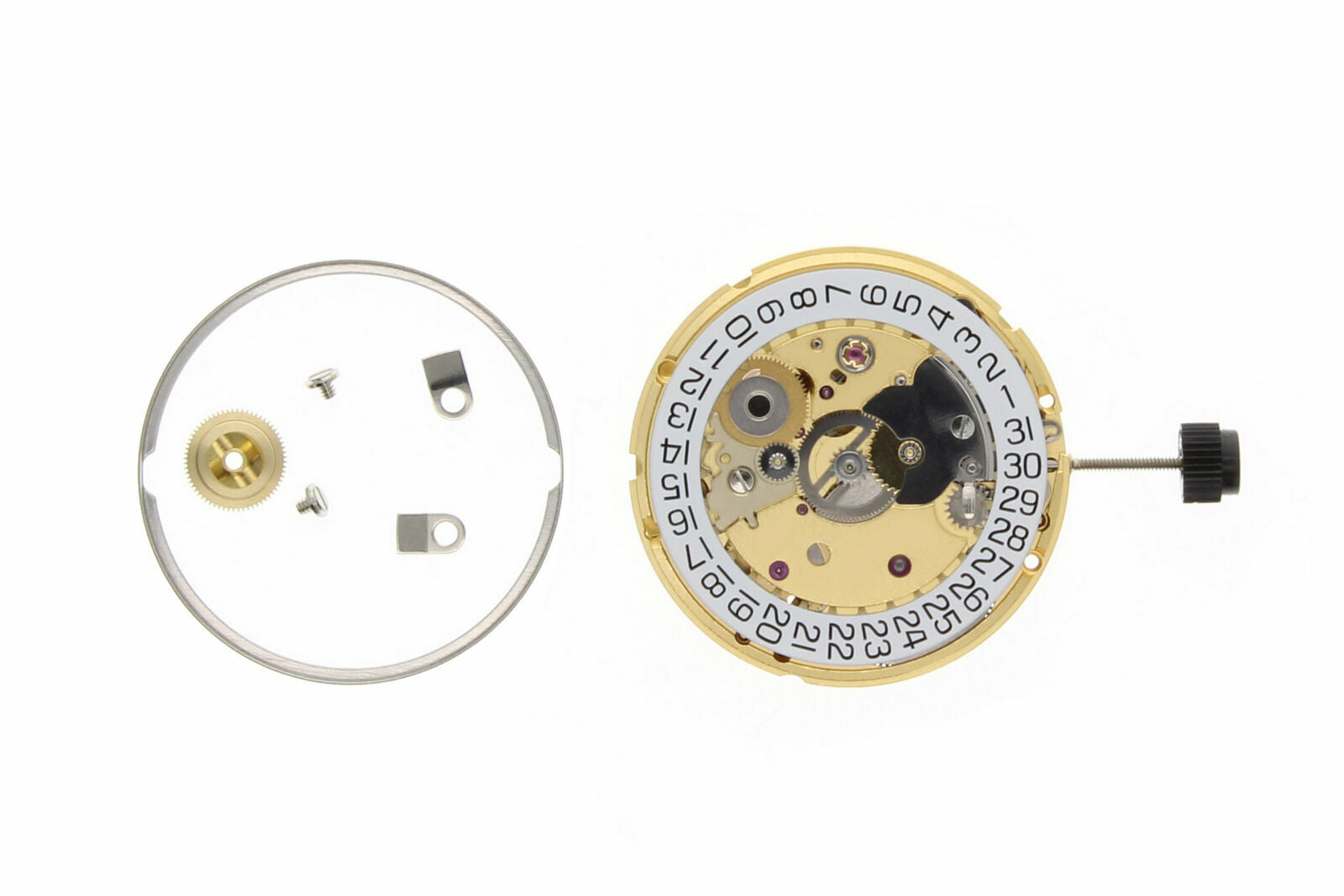 GENUINE ETA 2824-2 AUTOMATIC WATCH MOVEMENT 25 JEWEL DATE @3 GOLD NEW SWISS MADE